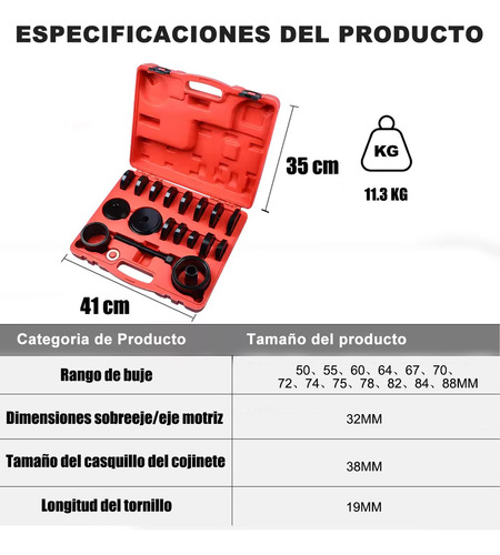 Removedor De Extractor De Rodamientos De Desmontaje De 23pcs