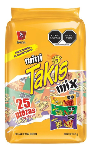 Mini Takis Mix 25 Piezas Barcel Botanas De Maiz Surtida