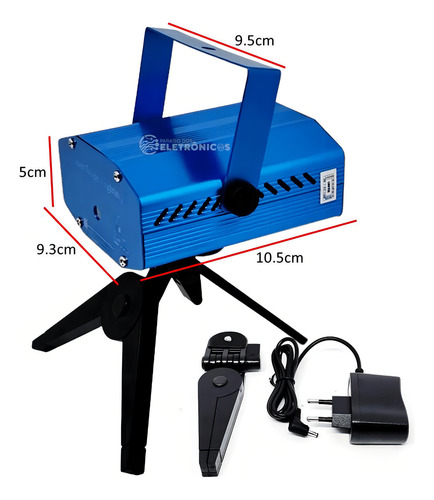 Laser Holográfico Led 5v Pisca Pingo Pontinhos Balada Azul