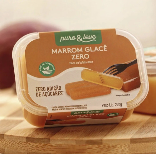 Marrom Glacê Vegano Zero Adição Açúcar Puro & Leve - 220g