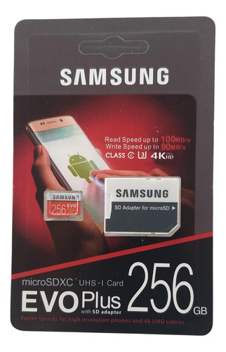 Cartão De Memória Em  Samsung Evo Plus 256 Gb