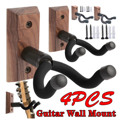 4 Soportes De Pared Para Guitarra, Ganchos Y Soportes