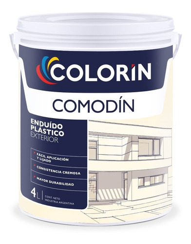 Comodin Enduido Plastico Exterior Al Agua 4l Colorin