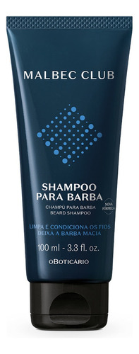 O Boticário Malbec Club Shampoo Para Barba 100ml