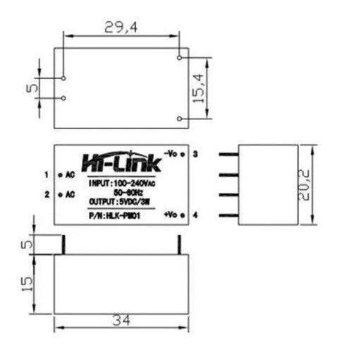 Fuente Hi Link Hlk-pm01 5v A 3w (10 Pzs) (Usado)