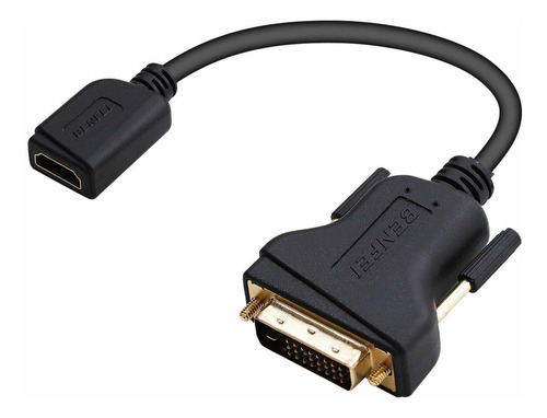 Adaptador Dvi Hdmi Bidireccional Dama Cable Dorado