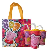 Comprar Paquete 20 Bolsas Dulceros Peppa Pig Y 20 Vasos Peppa Pig