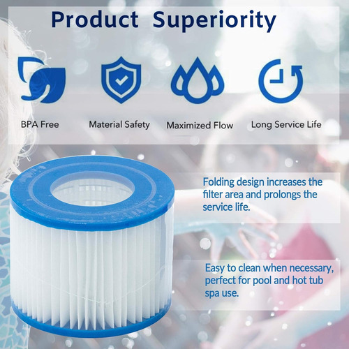 Pack 6 Repuesto Cartucho De Filtro Tipo Vi Para Lay-z-spa