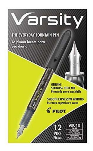 Imagen 3 de 4 de Pilot Varsity Plumas Fuente Desechables, Tinta Negra, Docena