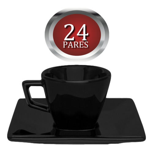 24 Xícara Café Preto 75ml Quartier Porcelana Ref Ge022006