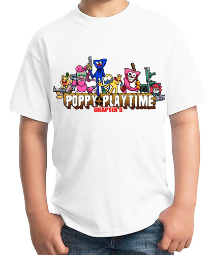 Playera Poppy Playtime Huggy Personalizable Infantil Unisex 