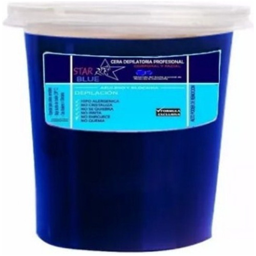 Vaso De Cera Elastica Azul 500 Grs Star Blue Al Azuleno