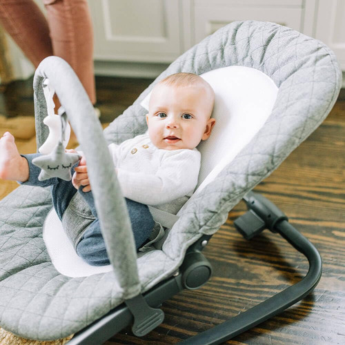 Bouncer Portátil Para Bebés Mecedora Tweed De Carbón Acolcha