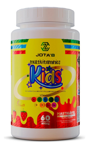 Multivitamínico Infantil Jota'b Kids 60comp Mastigável Sabor Tutfrut