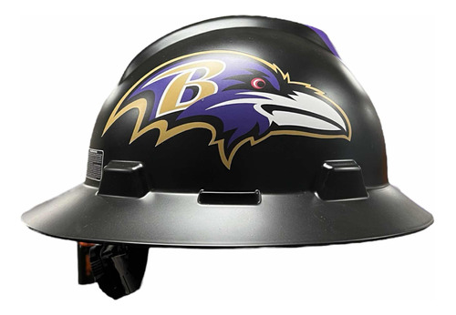 Casco De Seguridad Msa / Nfl Baltimore Ravens / Negro Mate