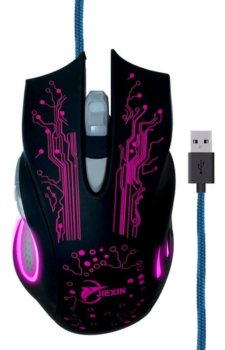 Mouse De Juego Gamer Retroiluminado Led Rgb Optico Usb Dpi