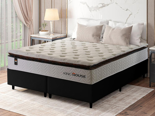 Cama Box C/ Molas Ensacadas New York Branco Queen 158x198x73
