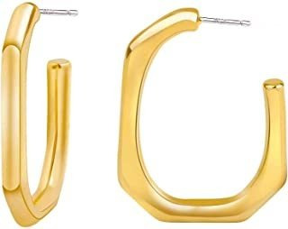Chunky Open Hoop Earrings For Women Trendy 14k Filled Si Rsm