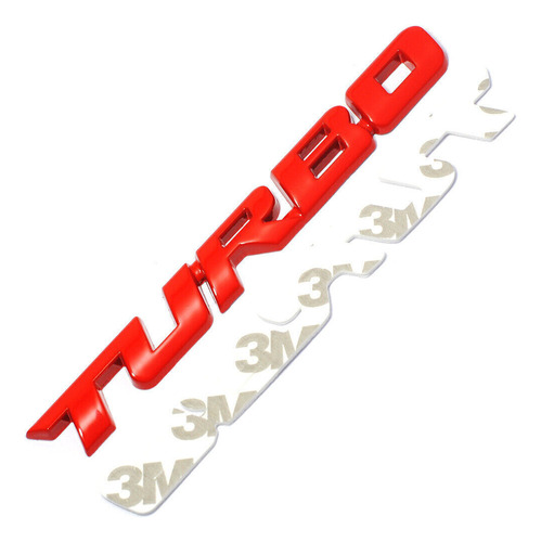 2 Emblemas Turbo Rojo Tuning Carro Camioneta 3d