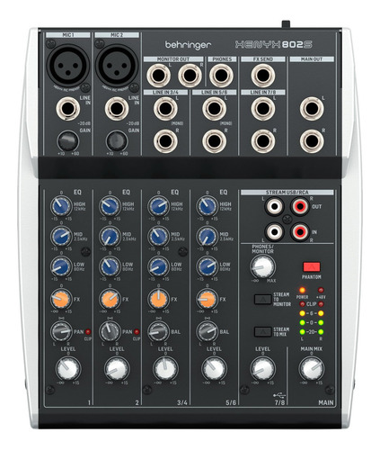 Mezclador 8 Entradas Con Interfaz Usb Xenyx 802s Behringer