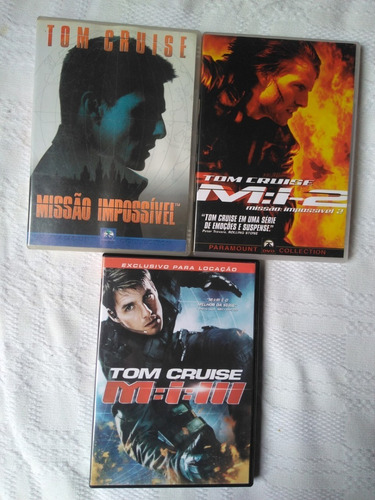 Coleção 3 Dvd`s Missão Impossível - Originais (Usado)