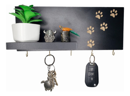 Porta Chaves Decorativo Organizador  - Patinhas Cão Ou Gato