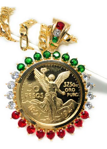 Oro Centenario: Moneda Chapada Cadena Colgante 26