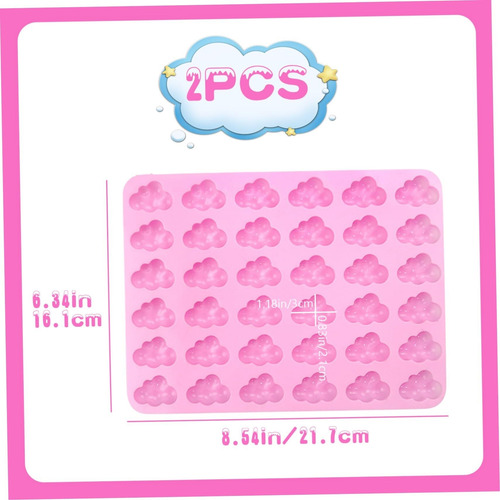 Molde De Chocolate En Forma De Nube De Silicona De 2 Piezas