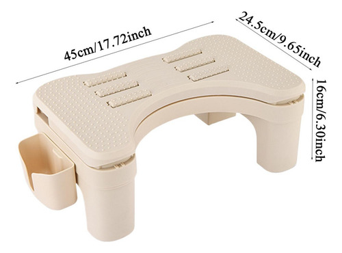 Reposapiés De Escritorio, Ergonómico Y Ajustable, Portátil