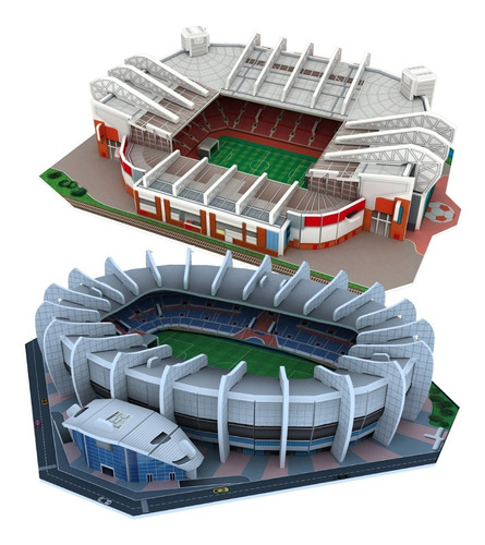 Estadios Futbol Rompecabeza 3d, Paq. Con 2 Estadios Maquetas