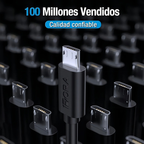 1hora Cab236 Usb Micro Usb V8 Negro Negro
