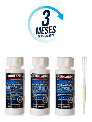 Minoxidil Kirkland 5% Solución Tópica 3 Meses De Tratamiento