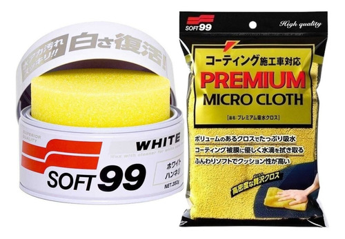 Cera Soft 99 White Cleaner 350g + Toalha De Microfibra