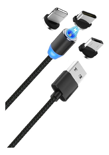 Cable Usb A Micro Usb - Type-c Lightining Tl057 Color Negro