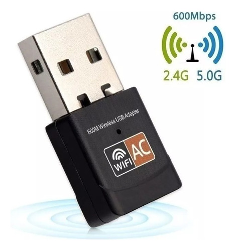 Adaptador Wi-fi 2.4/5ghz 600mbps 5g Internet Wireless Fibra