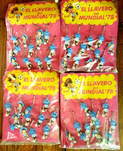 4 Blister Con 12 Mascotas C/u Llavero Mundial 78 Regalados