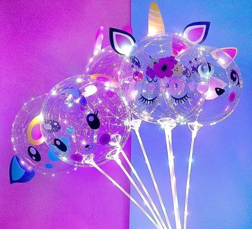 Globo Led Figuras C/luz Led 10pzs Transparente Adorno Unicor