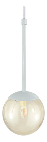 Pendente Globo Esfera De Vidro 12cm - Branco - Vidro Âmbar 110v/220v