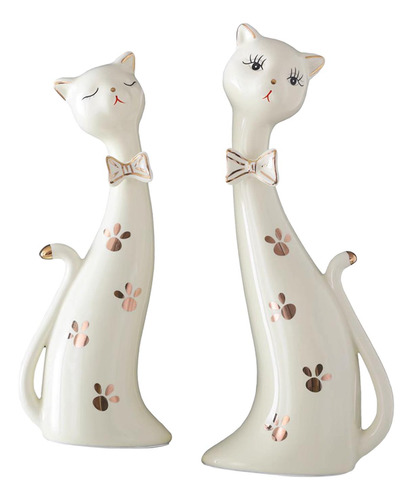 Esculturas De Gatos De Pareja Decorativas Para Estanterías,