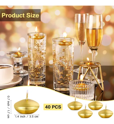 40 Velas Flotantes Sin Perfume Para Centros De Mesa, Velas F