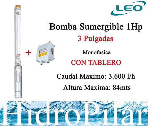 Bomba Sumergible Leo 1hp 3 Pulgadas Con Tablero Hidropilar
