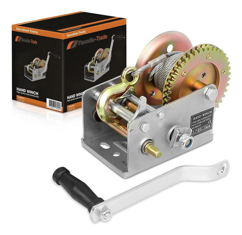 Cabrestante De Remolque Manivela Duradera 3500 Libras Manual