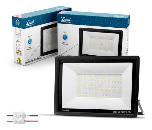 Kit 3 Refletor Super Led 500w Slim Holofote 127/220v Ip67 Cor Da Luz Branco Frio 6500k