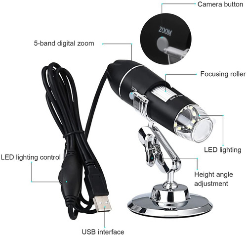 Microscopio Digital 1600x 8 Led Usb Pc/laptop Profesional!!