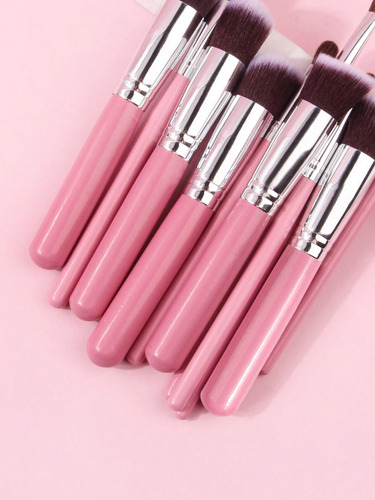 Set De Brochas De Maquillaje Con Cerdas Suaves, 10 Piezas