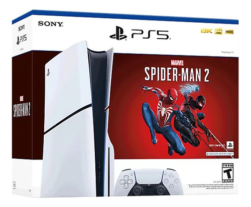 Sony Playstation 5 Slim 1tb Spider Man 2 Bundle Color Blanco