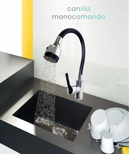Imagen 5 de 7 de Grifería Flexible Canilla Monocomando Cocina Con Puntero