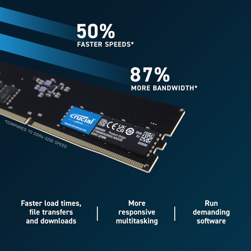 Imagen 6 de 6 de Memoria Ram Ddr5 32gb 4800mhz Crucial Black