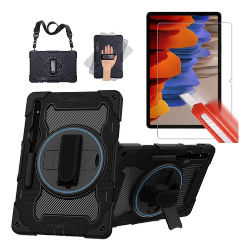 Funda Armor + Mica D Vidrio Para Samsung Tab S7 Plus Sm-t970