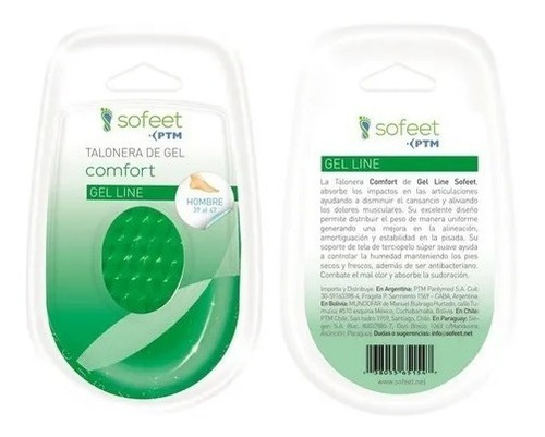 Talonera Plantilla De Gel Soporte Talon Hombre Sofeet